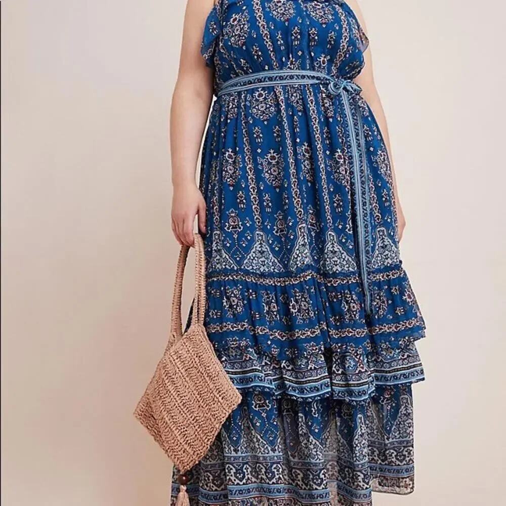 Anthropologie Sasha Ruffles Maxi Dress - XS - NWT - Picture 6 of 9